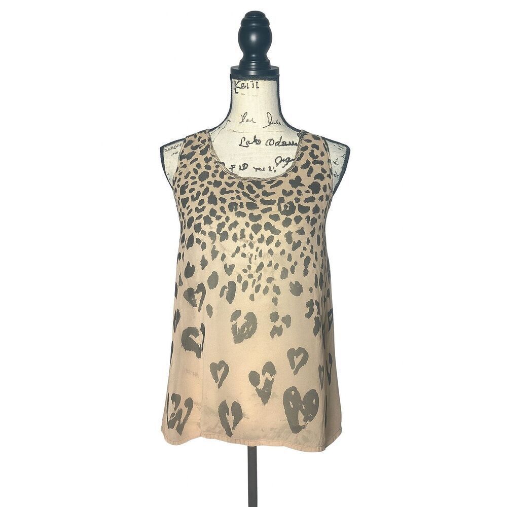 Forever 21 Leopard Print Sheer Tank Top Medium – Sleeveless Blouse with Back Zip